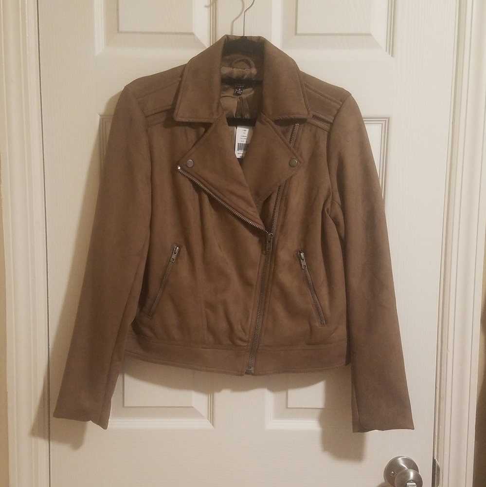 Brown Faux Leather Jacket
